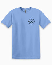 ADHD Cross Tee-Carolina Blue-Neurodiversity, ADHD & Autism Awareness & Acceptance T-Shirt by Daily Bloom
