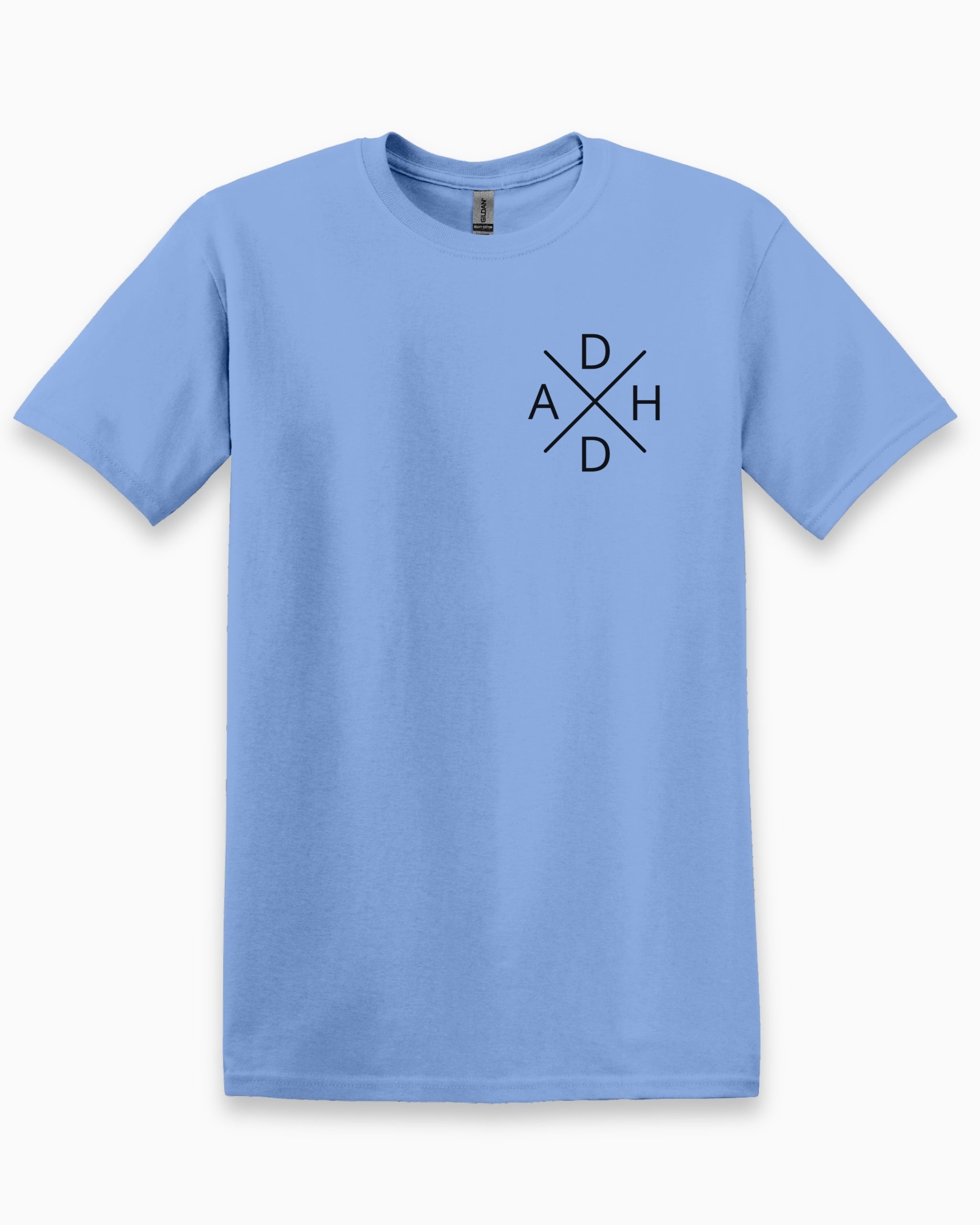 ADHD Cross Tee-Carolina Blue-Neurodiversity, ADHD & Autism Awareness & Acceptance T-Shirt by Daily Bloom