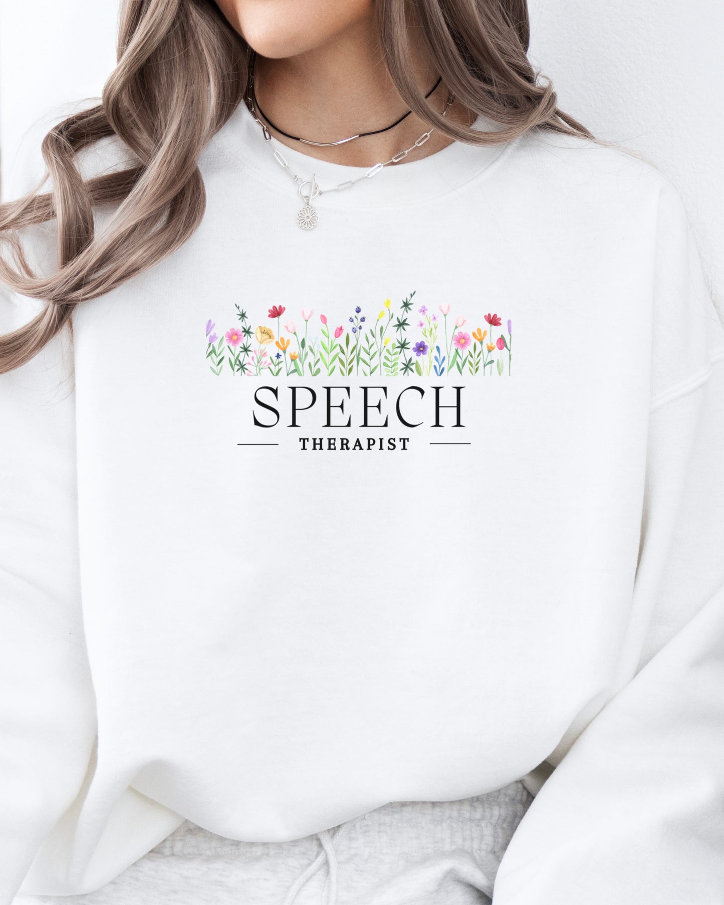 Speech Therapist Floral Sweatshirt