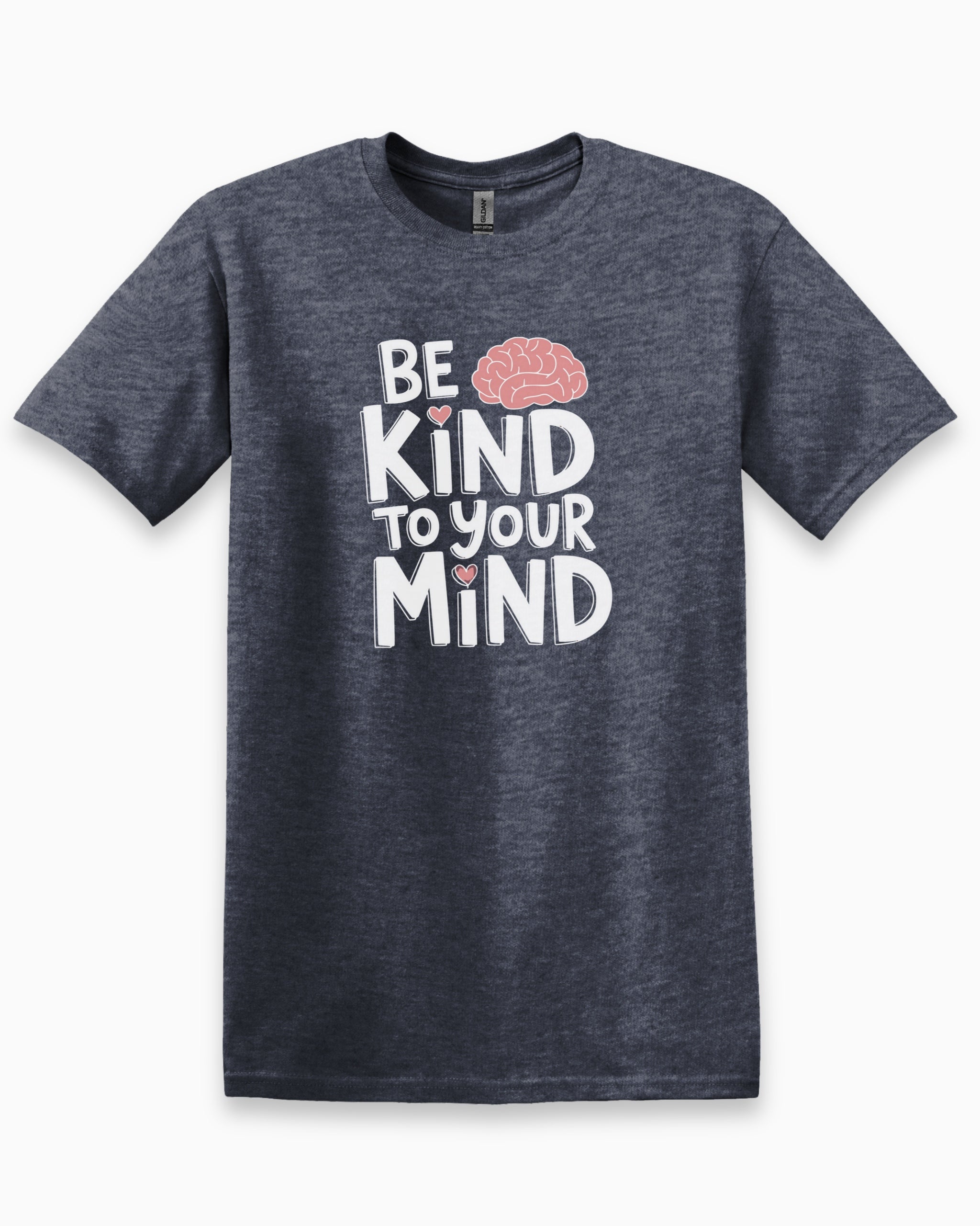Be Kind to Your Mind Tee-Heather Navy-Neurodiversity, ADHD & Autism Awareness & Acceptance T-Shirt by Daily Bloom