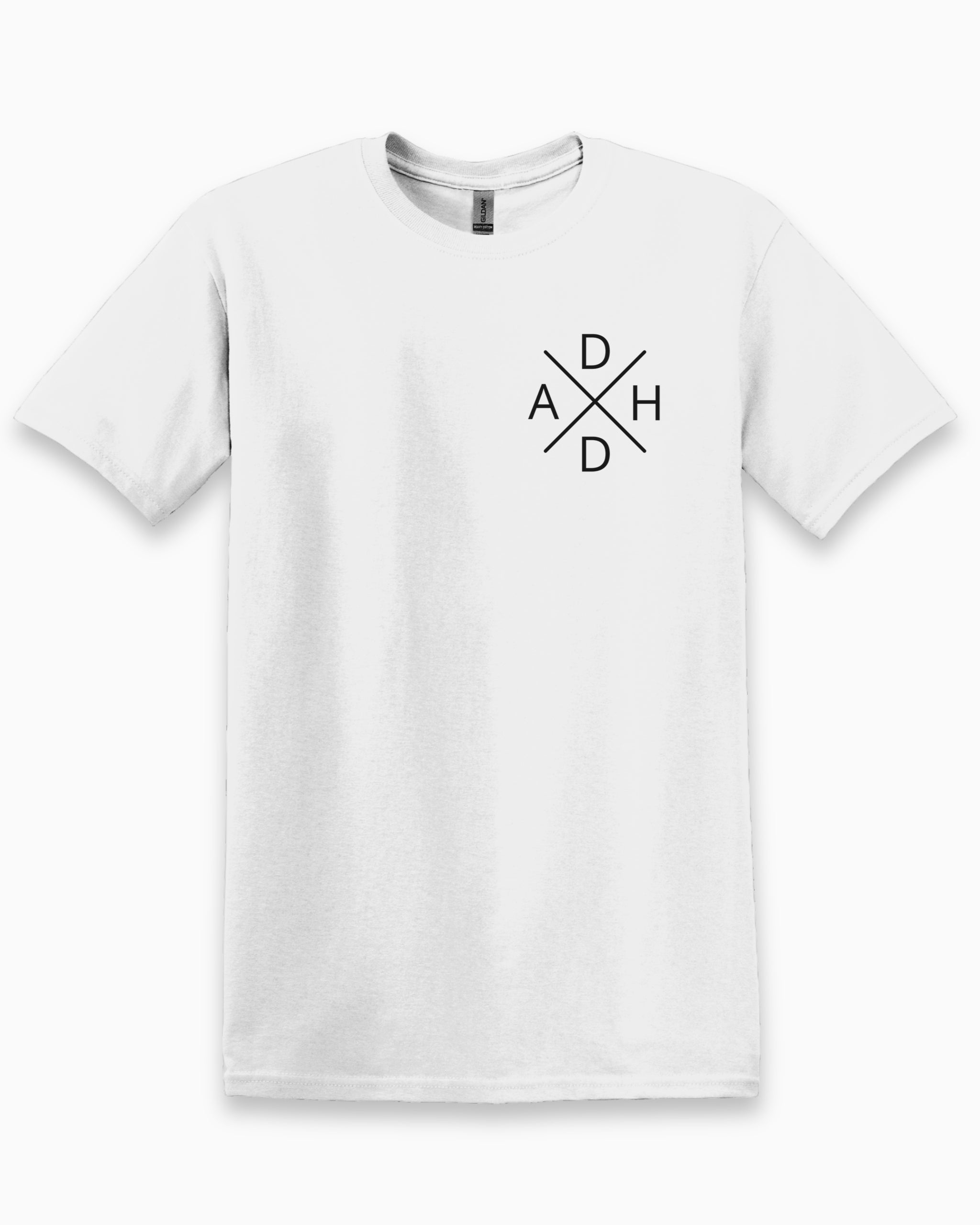 ADHD Cross Tee-White-Neurodiversity, ADHD & Autism Awareness & Acceptance T-Shirt by Daily Bloom