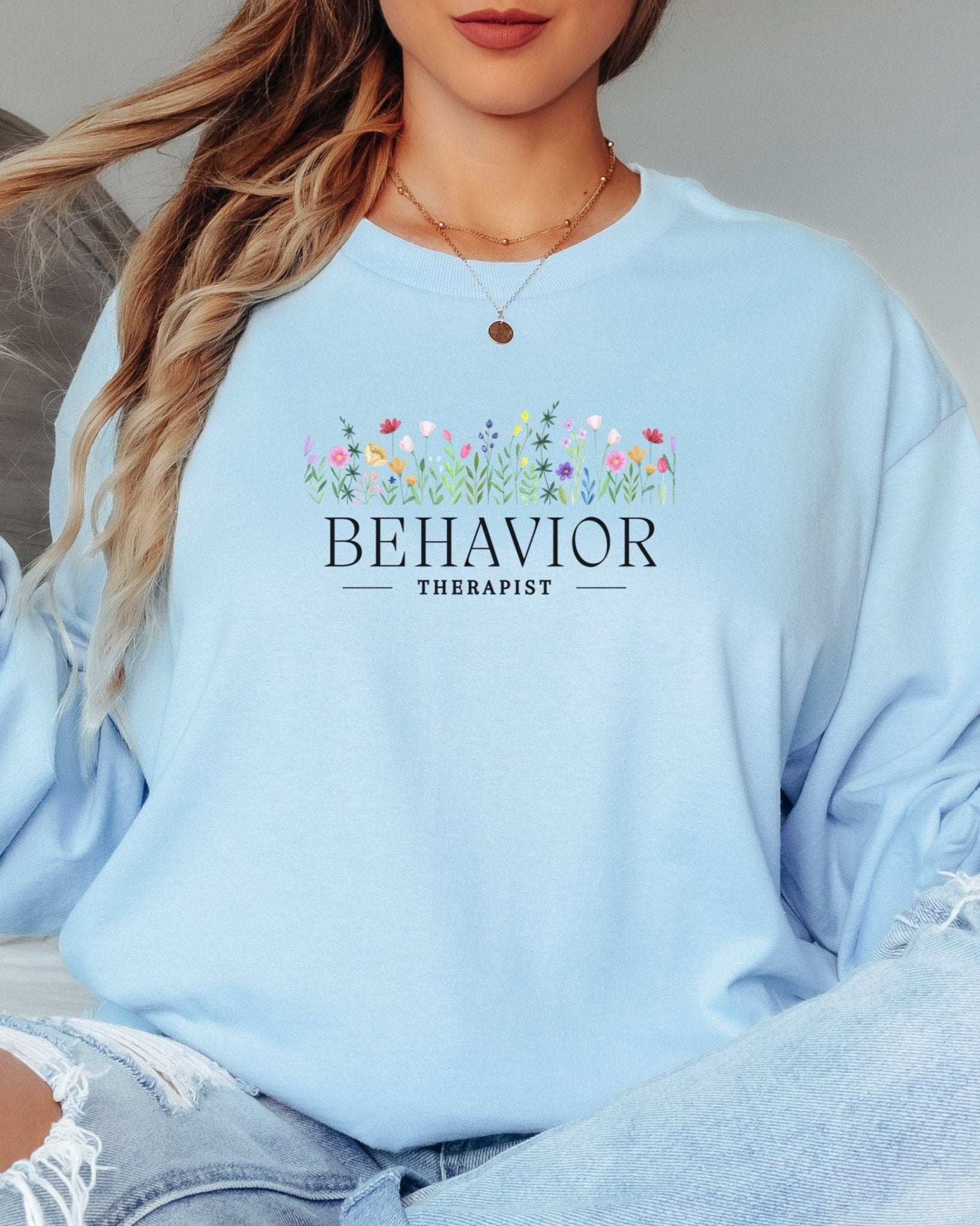 Autism Long - sleeve - Behavior Therapist Floral Long Sleeve T-Shirt - Daily Bloom