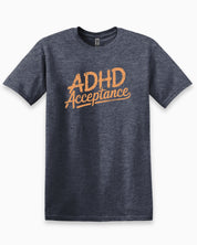 ADHD Acceptance Grunge Style Tee-Heather Navy-Neurodiversity, ADHD & Autism Awareness & Acceptance T-Shirt by Daily Bloom