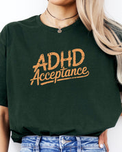 ADHD Acceptance Grunge Style Tee-Neurodiversity, ADHD & Autism Awareness & Acceptance T-Shirt by Daily Bloom