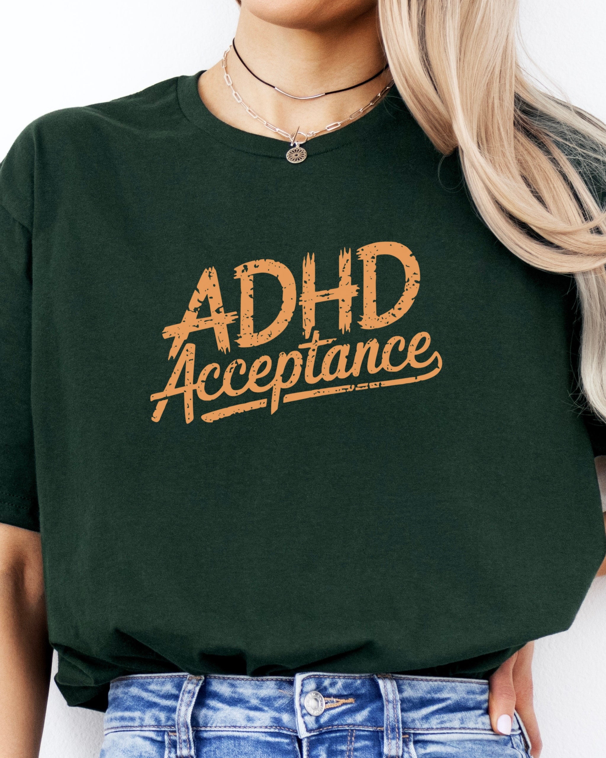 ADHD Acceptance Grunge Style Tee-Neurodiversity, ADHD & Autism Awareness & Acceptance T-Shirt by Daily Bloom