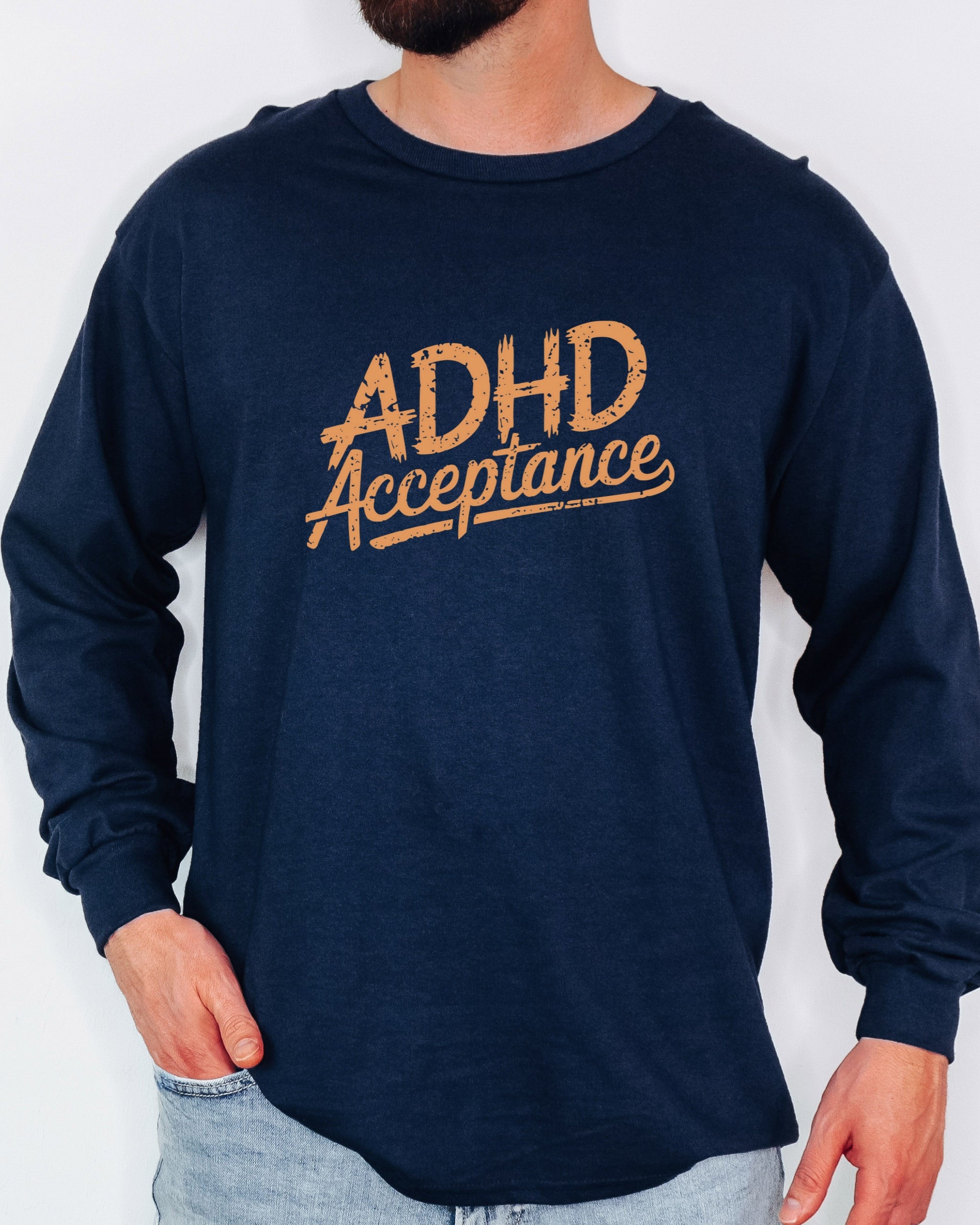 ADHD Acceptance Grunge Style Long Sleeve T-Shirt