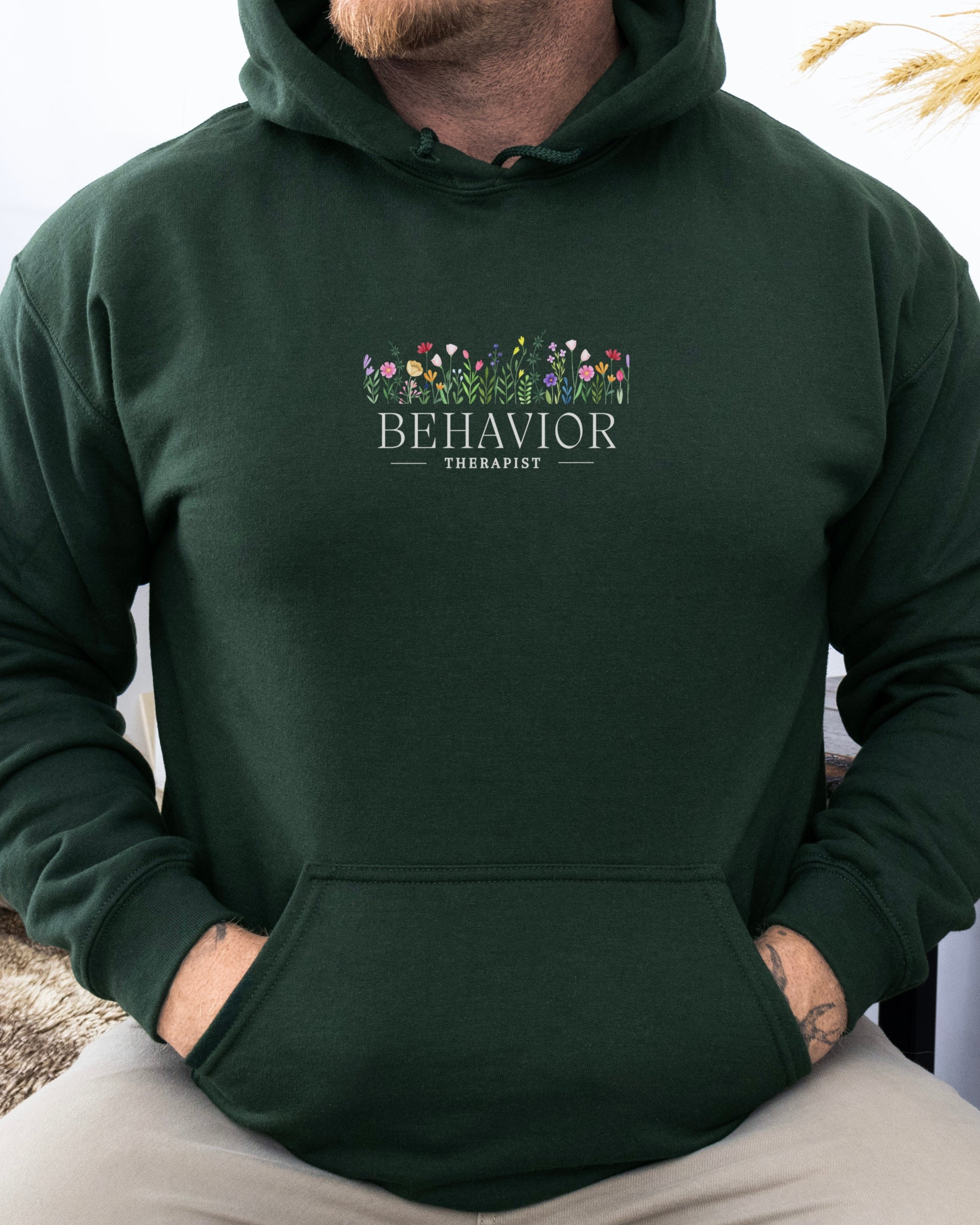 Behavior Therapist Floral Hoodie