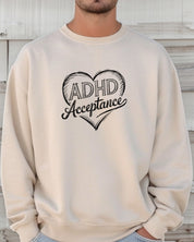 ADHD Acceptance Love Heart Sketch Sweatshirt