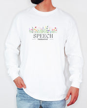 Speech Therapist Floral Long Sleeve T-Shirt