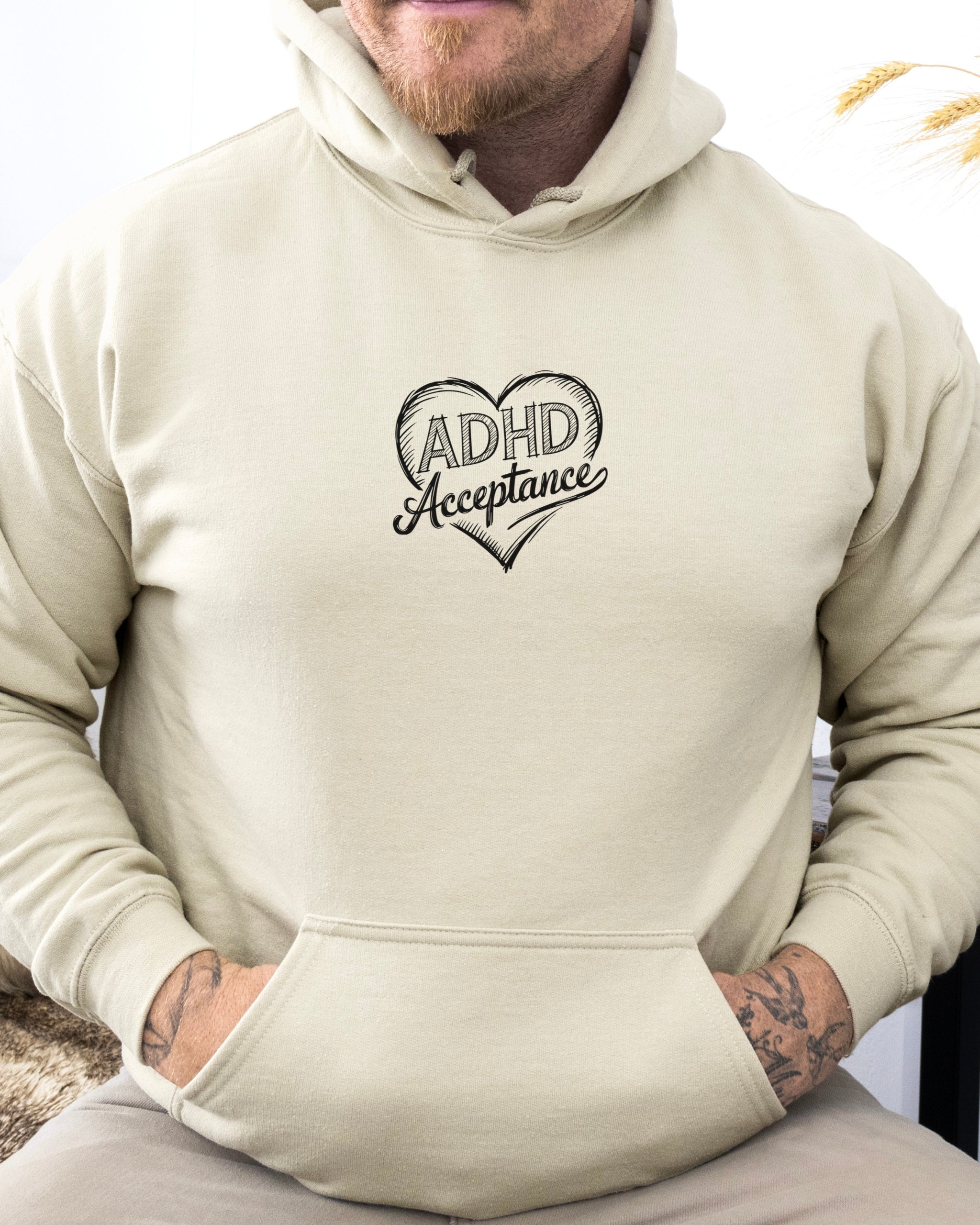 ADHD Acceptance Love Heart Sketch Hoodie