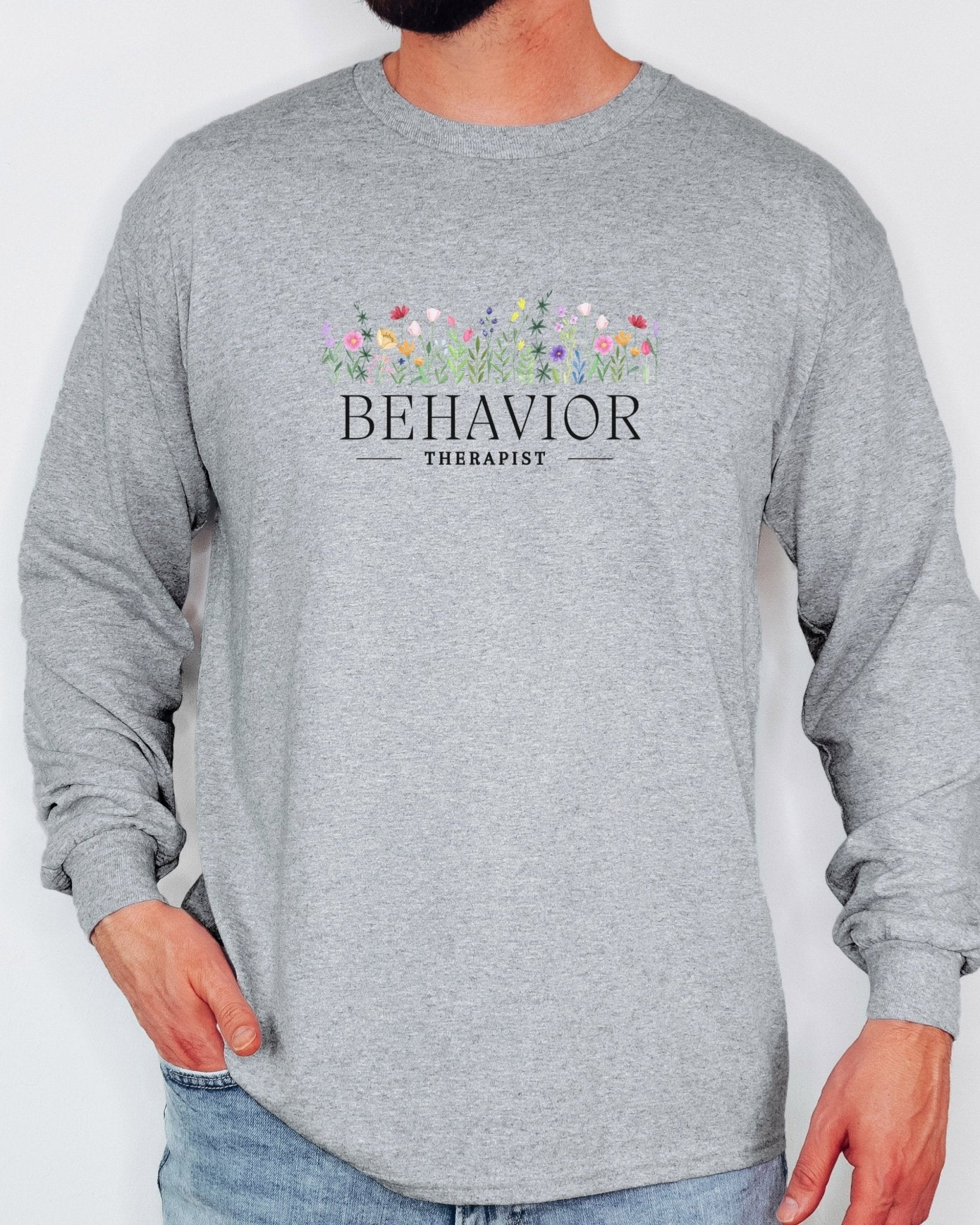 Autism Long - sleeve - Behavior Therapist Floral Long Sleeve T-Shirt - Daily Bloom