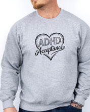 ADHD Acceptance Love Heart Sketch Sweatshirt