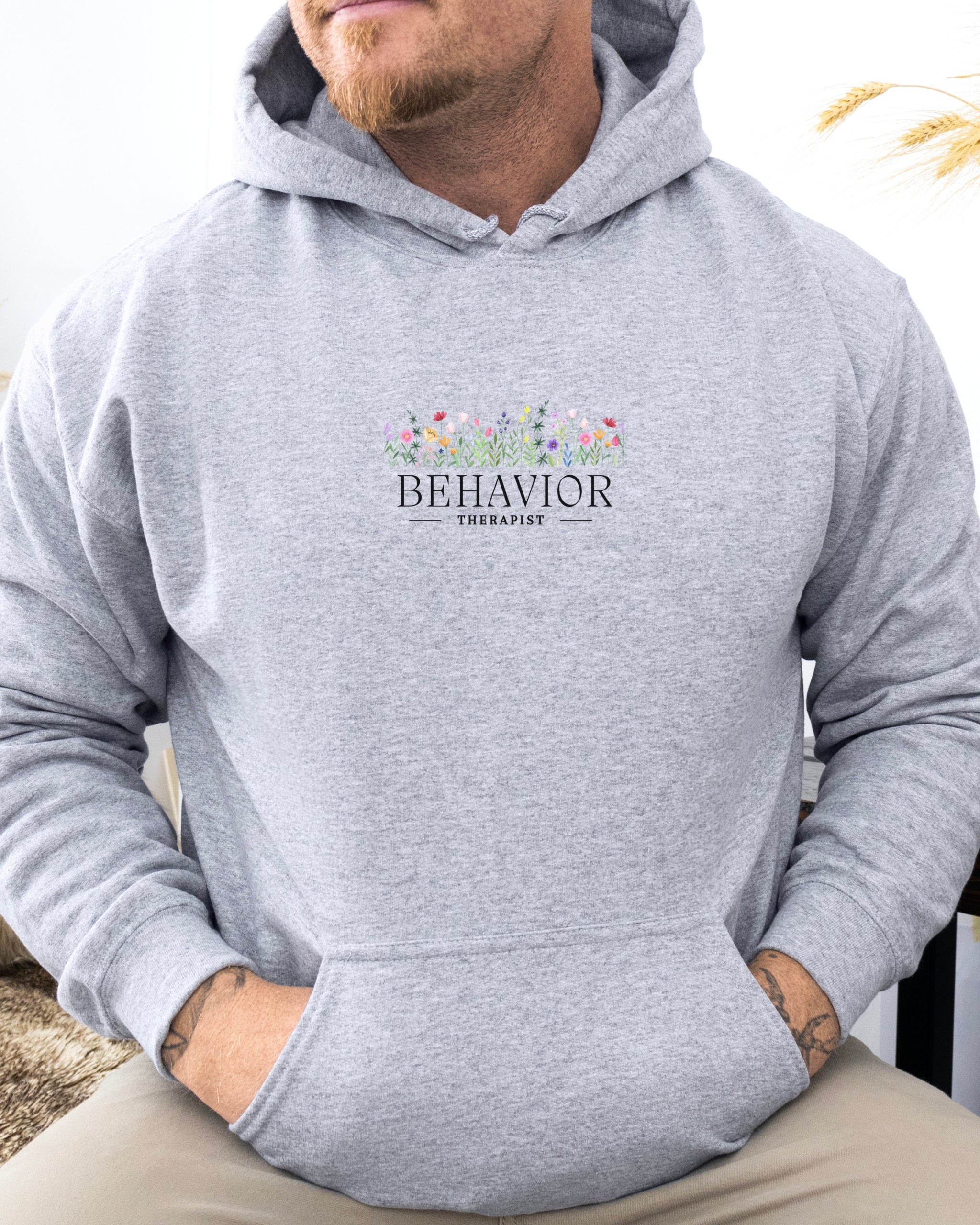 Behavior Therapist Floral Hoodie