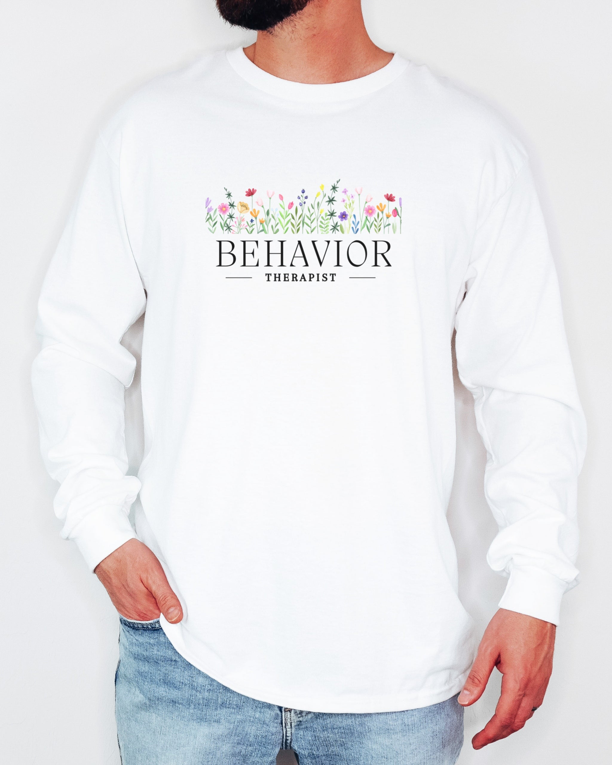 Behavior Therapist Floral Long Sleeve T-Shirt