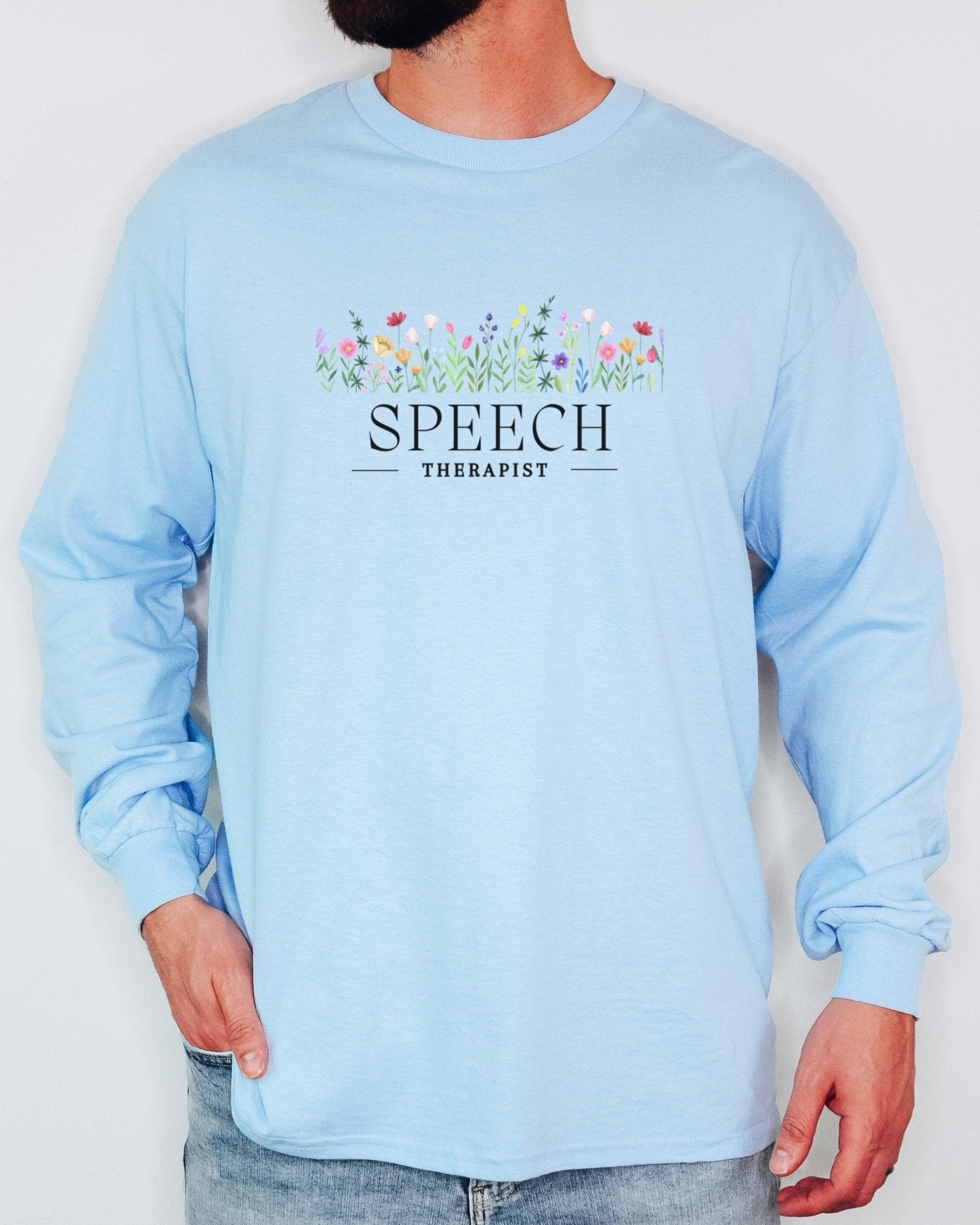 Autism Long - sleeve - Speech Therapist Floral Long Sleeve T-Shirt - Daily Bloom
