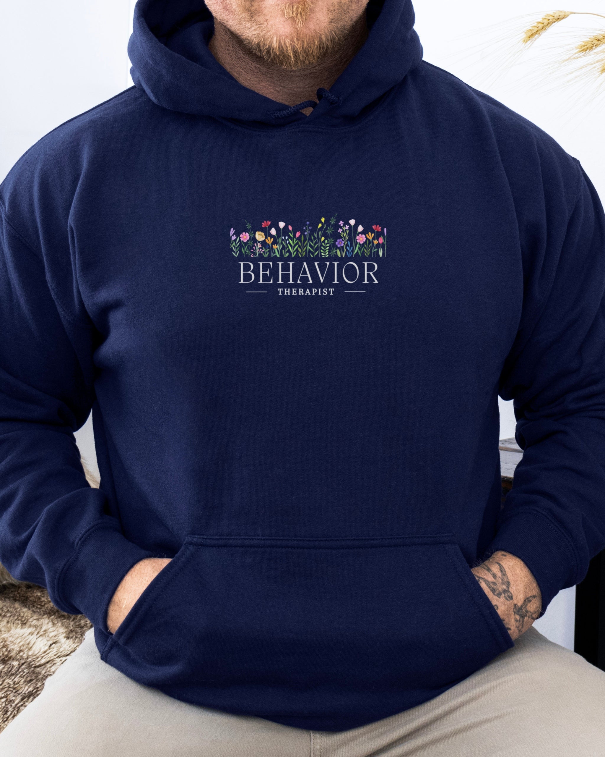 Behavior Therapist Floral Hoodie