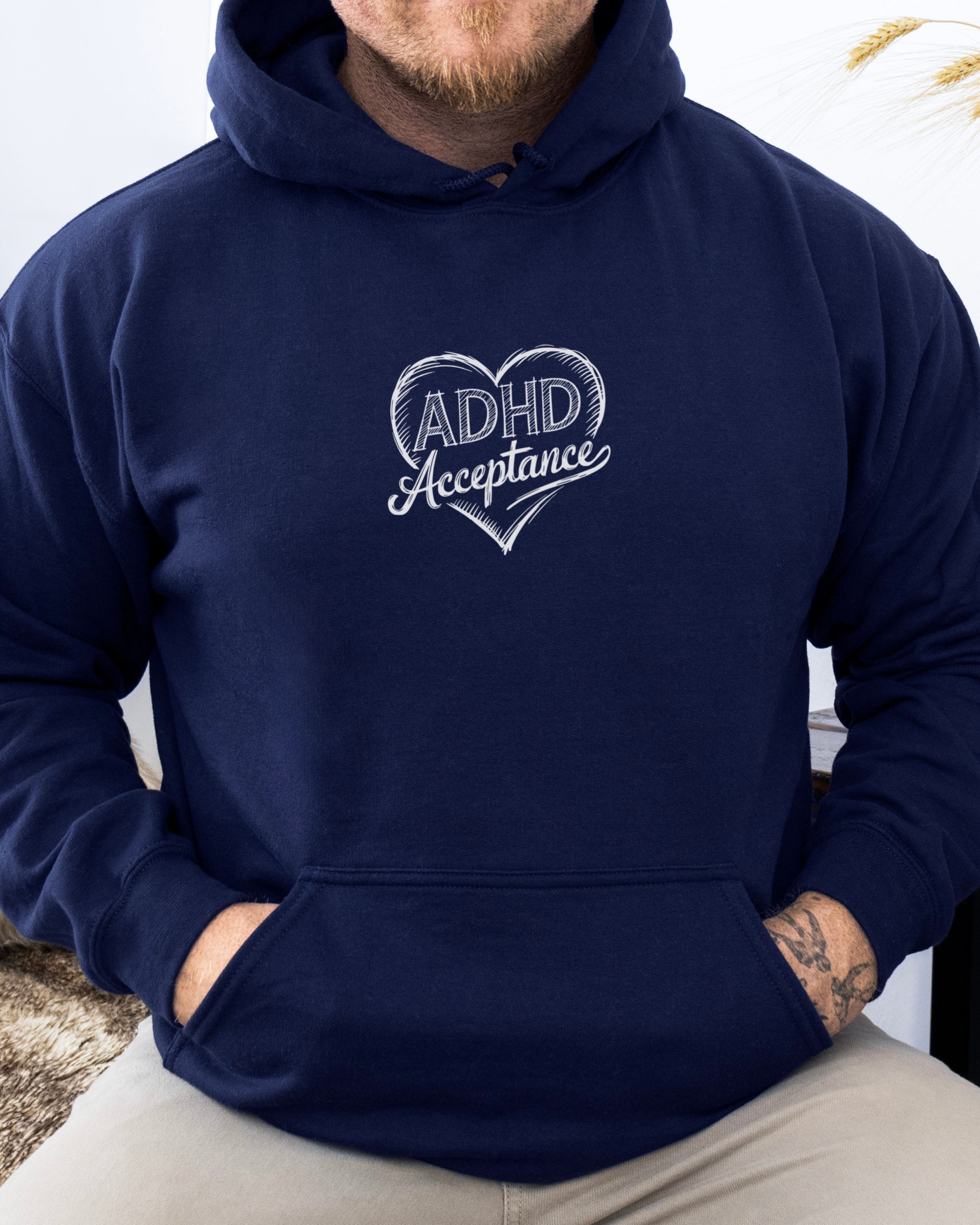ADHD Acceptance Love Heart Sketch Hoodie