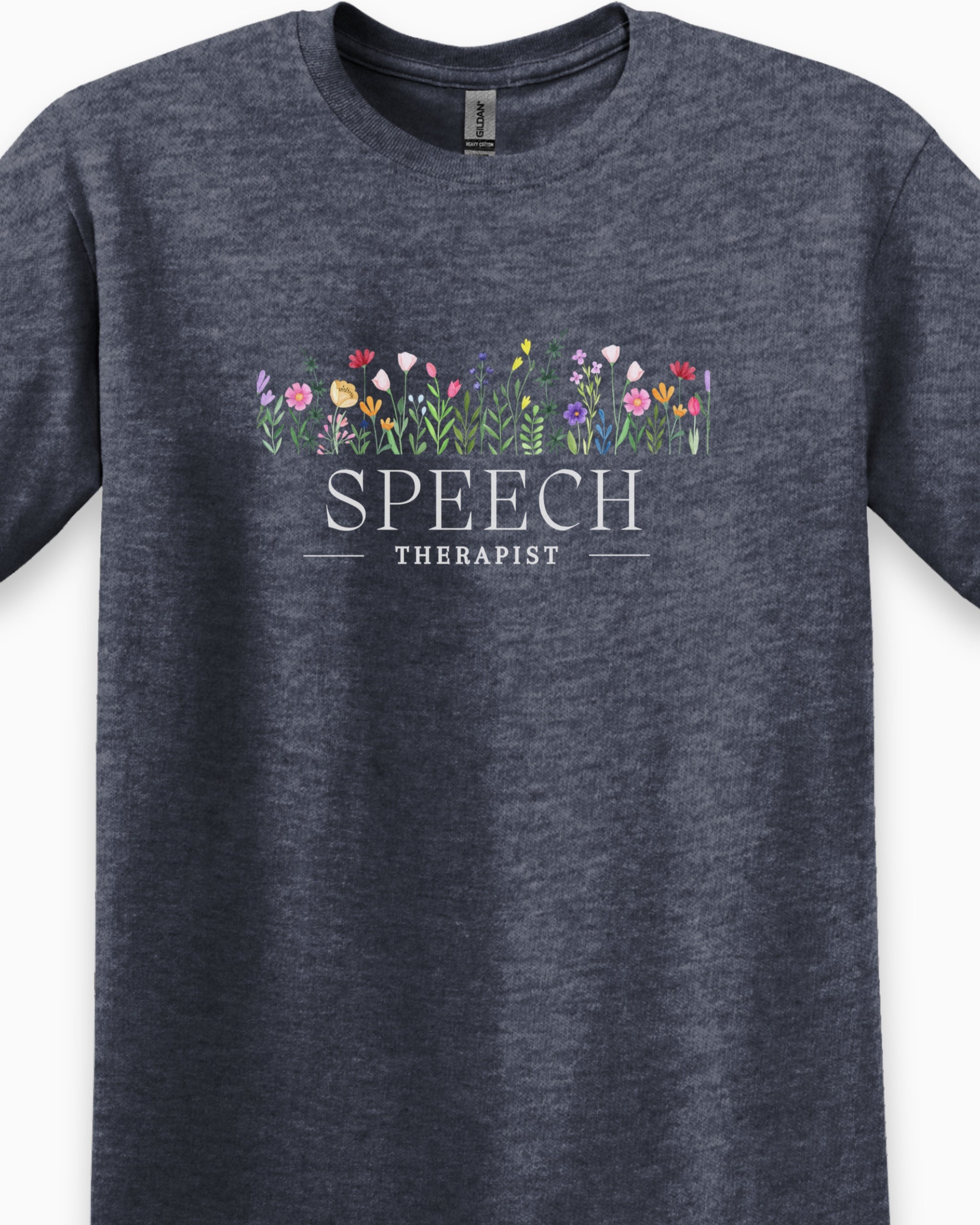 Speech Therapist Floral Tee-Neurodiversity, ADHD & Autism Awareness & Acceptance T-Shirt by Daily Bloom