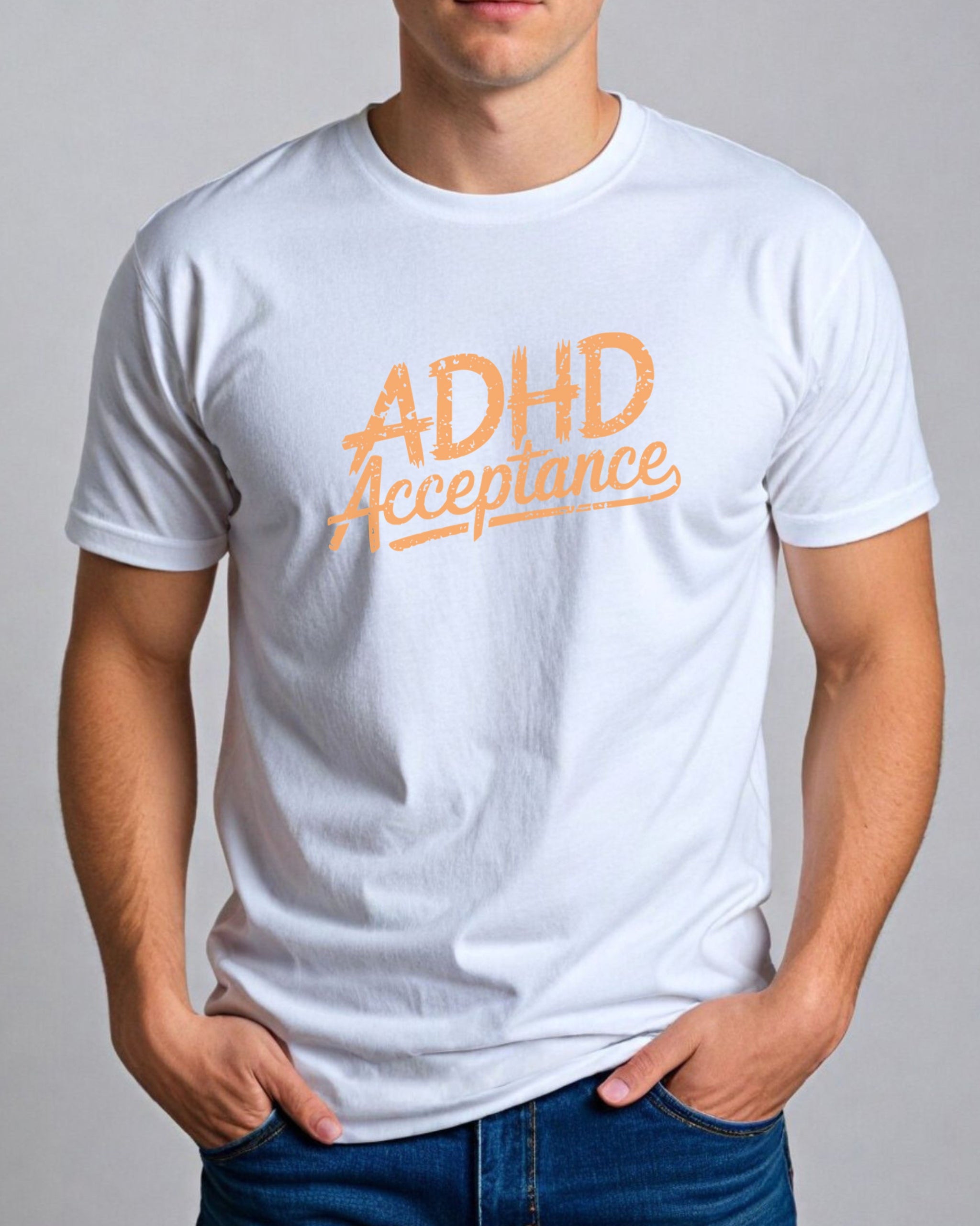 ADHD Acceptance Grunge Style Tee-Neurodiversity, ADHD & Autism Awareness & Acceptance T-Shirt by Daily Bloom