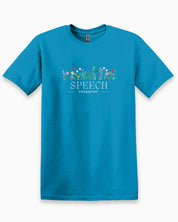 Speech Therapist Floral Tee-Sapphire-Neurodiversity, ADHD & Autism Awareness & Acceptance T-Shirt by Daily Bloom
