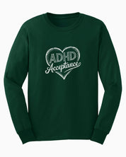 ADHD Acceptance Love Heart Sketch Long Sleeve T-Shirt
