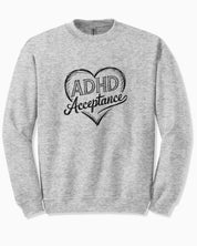 ADHD Acceptance Love Heart Sketch Sweatshirt