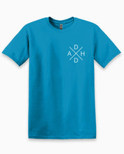 ADHD Cross Tee-Sapphire-Neurodiversity, ADHD & Autism Awareness & Acceptance T-Shirt by Daily Bloom