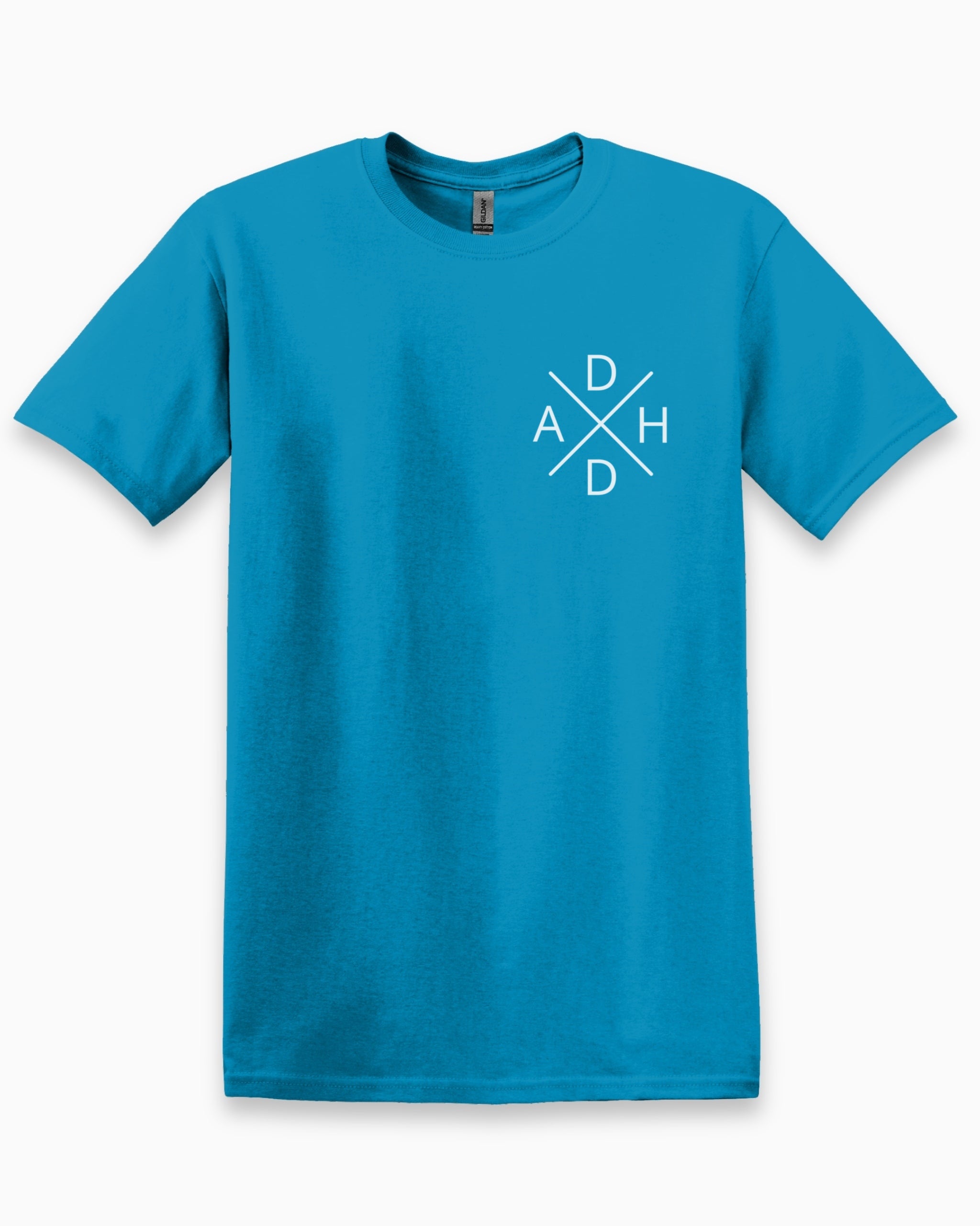ADHD Cross Tee-Sapphire-Neurodiversity, ADHD & Autism Awareness & Acceptance T-Shirt by Daily Bloom