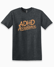 ADHD Acceptance Grunge Style Tee-Dark Heather Grey-Neurodiversity, ADHD & Autism Awareness & Acceptance T-Shirt by Daily Bloom