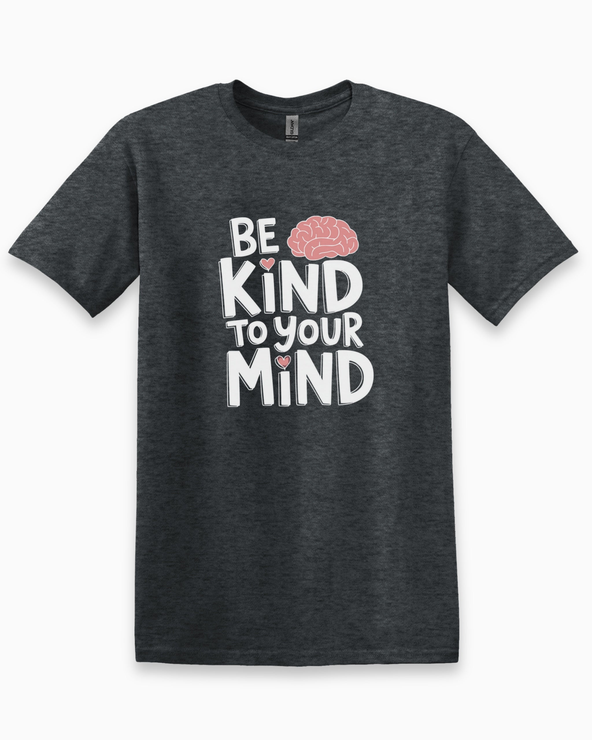 Be Kind to Your Mind Tee-Dark Heather Grey-Neurodiversity, ADHD & Autism Awareness & Acceptance T-Shirt by Daily Bloom