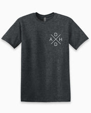 ADHD Cross Tee-Dark Heather Grey-Neurodiversity, ADHD & Autism Awareness & Acceptance T-Shirt by Daily Bloom