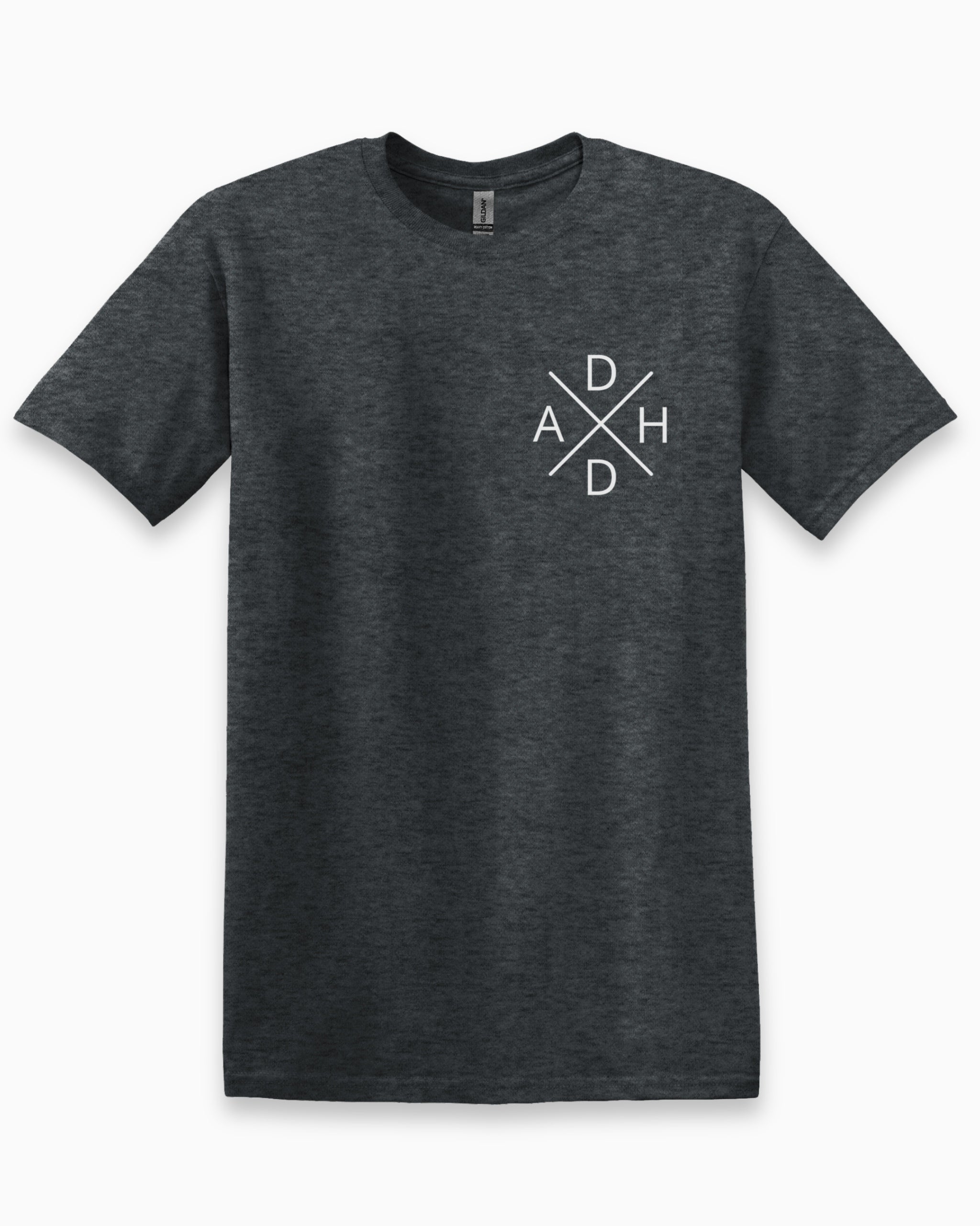 ADHD Cross Tee-Dark Heather Grey-Neurodiversity, ADHD & Autism Awareness & Acceptance T-Shirt by Daily Bloom