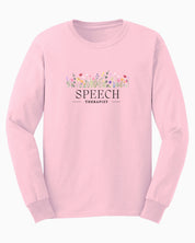 Speech Therapist Floral Long Sleeve T-Shirt