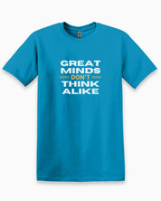 Great Minds Don't Think Alike Tee-Sapphire-Neurodiversity, ADHD & Autism Awareness & Acceptance T-Shirt by Daily Bloom