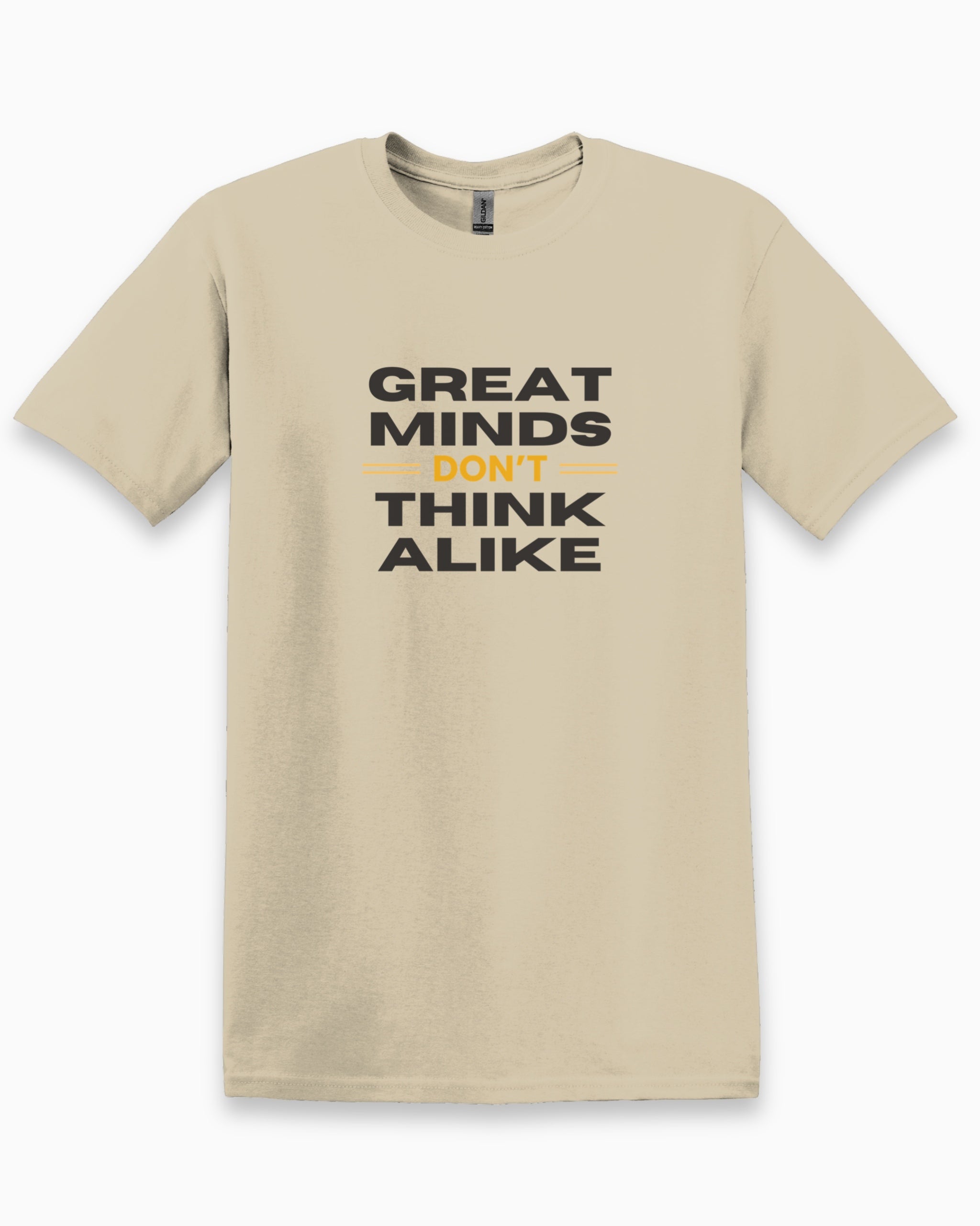 Great Minds Don't Think Alike Tee-Sand-Neurodiversity, ADHD & Autism Awareness & Acceptance T-Shirt by Daily Bloom