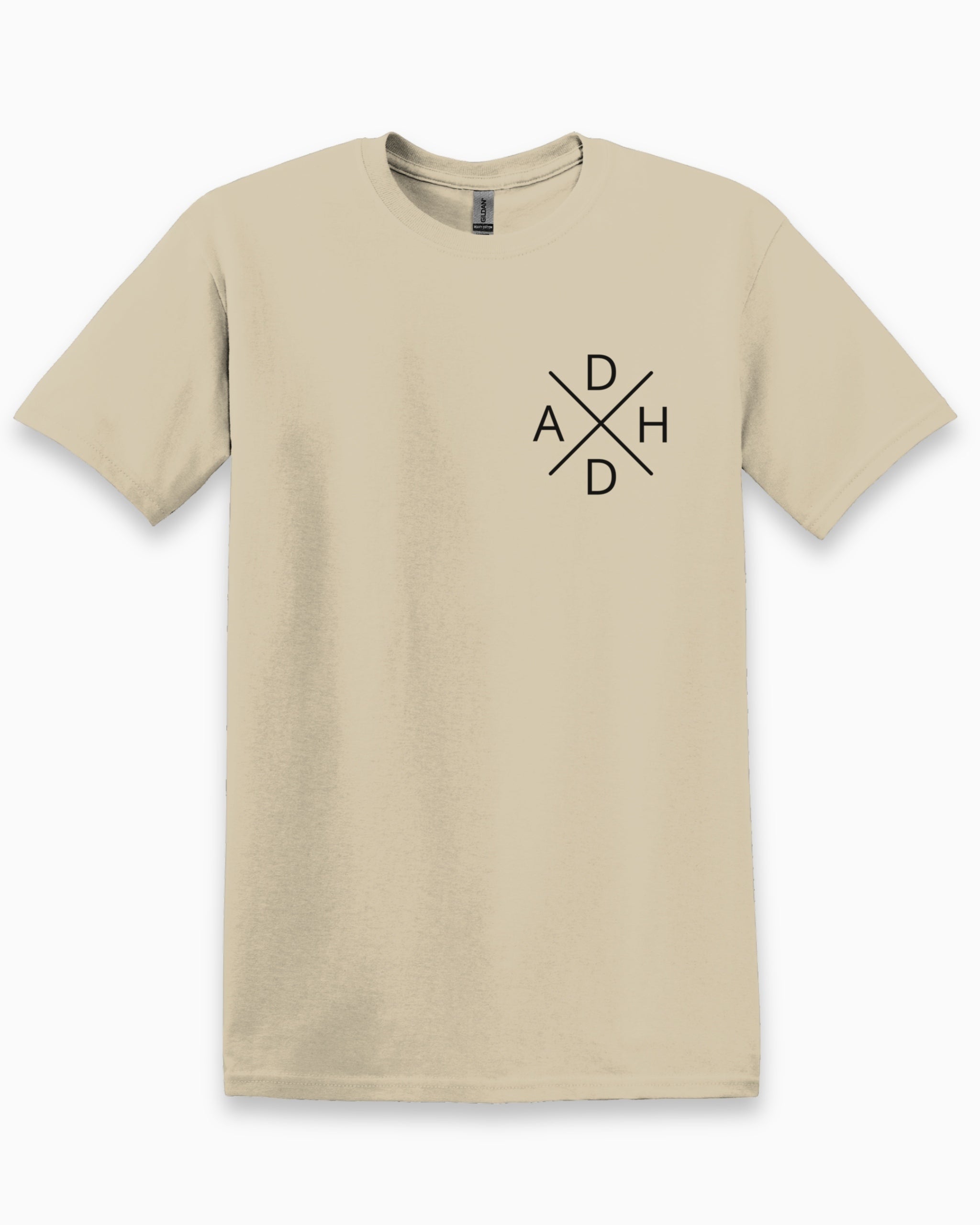ADHD Cross Tee-Sand-Neurodiversity, ADHD & Autism Awareness & Acceptance T-Shirt by Daily Bloom