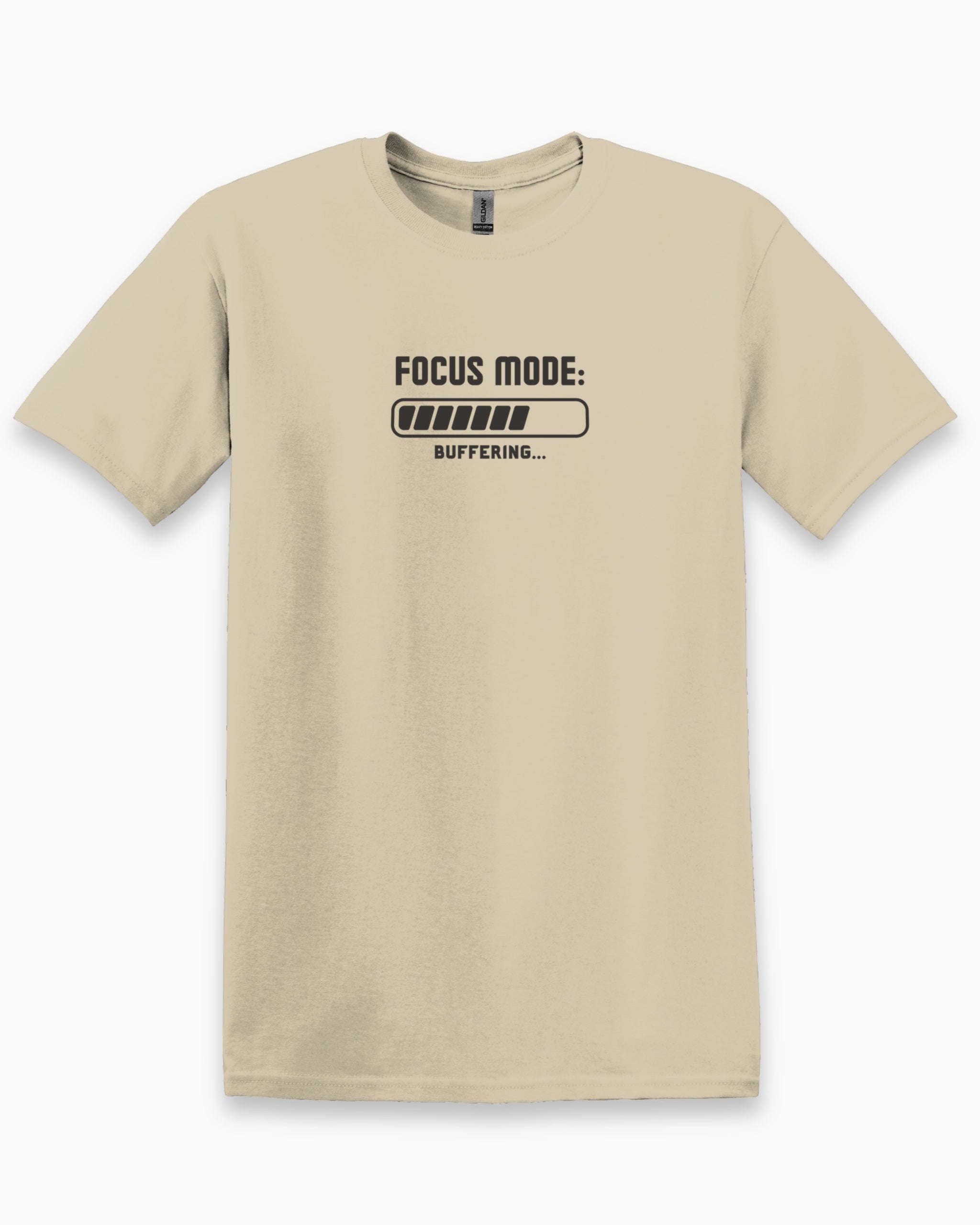 ADHD Focus Mode Buffering Tee-Sand-Neurodiversity, ADHD & Autism Awareness & Acceptance T-Shirt by Daily Bloom