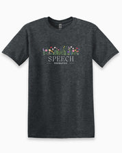 Speech Therapist Floral Tee-Dark Heather Grey-Neurodiversity, ADHD & Autism Awareness & Acceptance T-Shirt by Daily Bloom