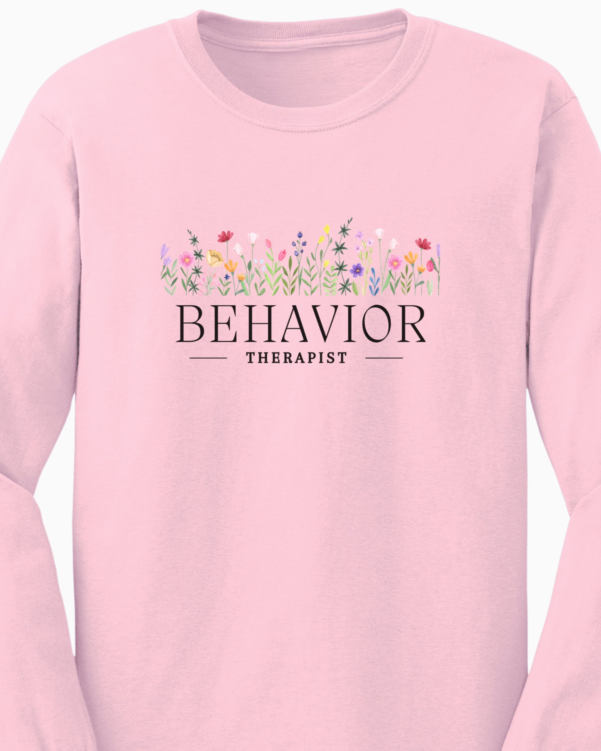 Behavior Therapist Floral Long Sleeve T-Shirt