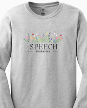 Speech Therapist Floral Long Sleeve T-Shirt