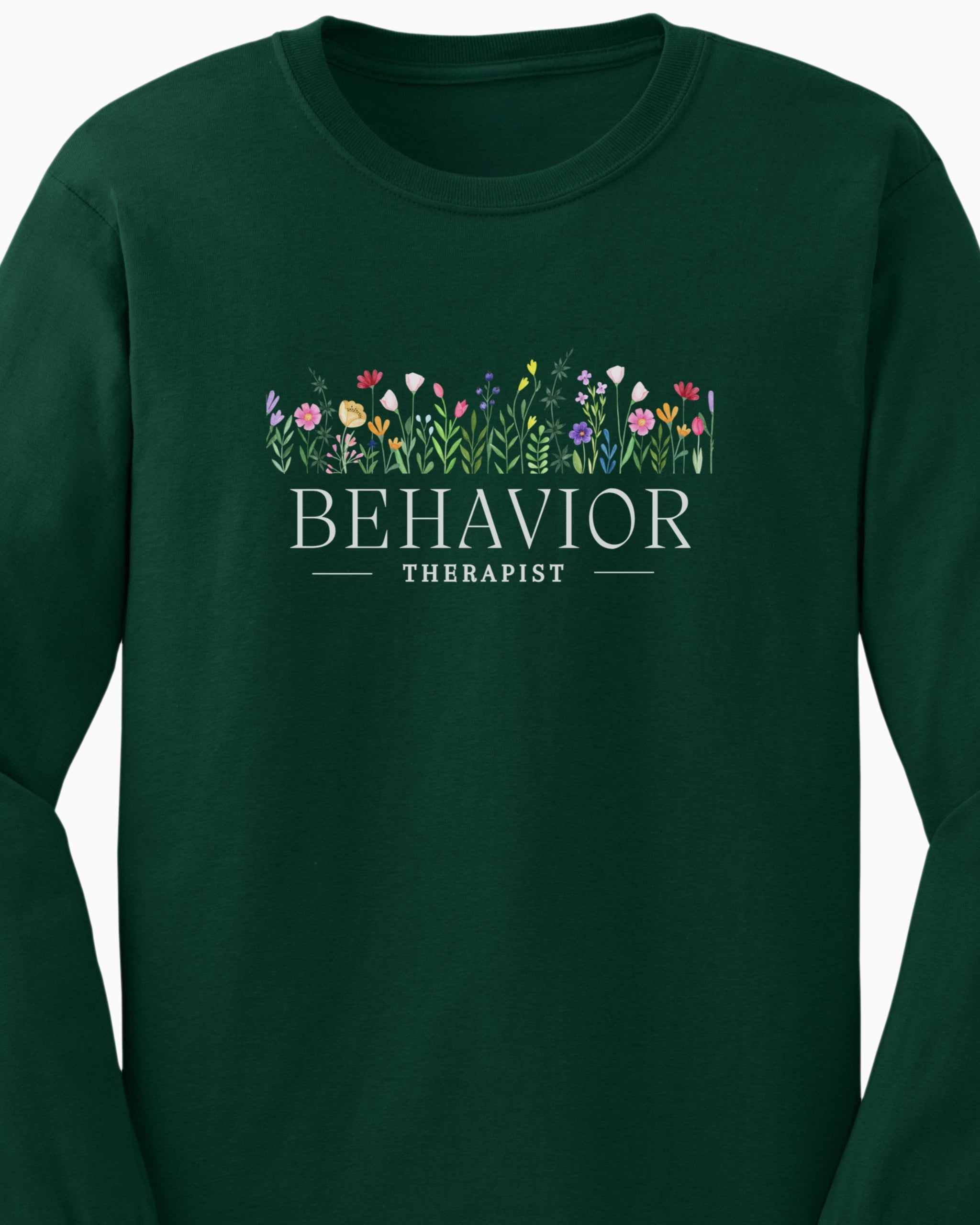 Behavior Therapist Floral Long Sleeve T-Shirt