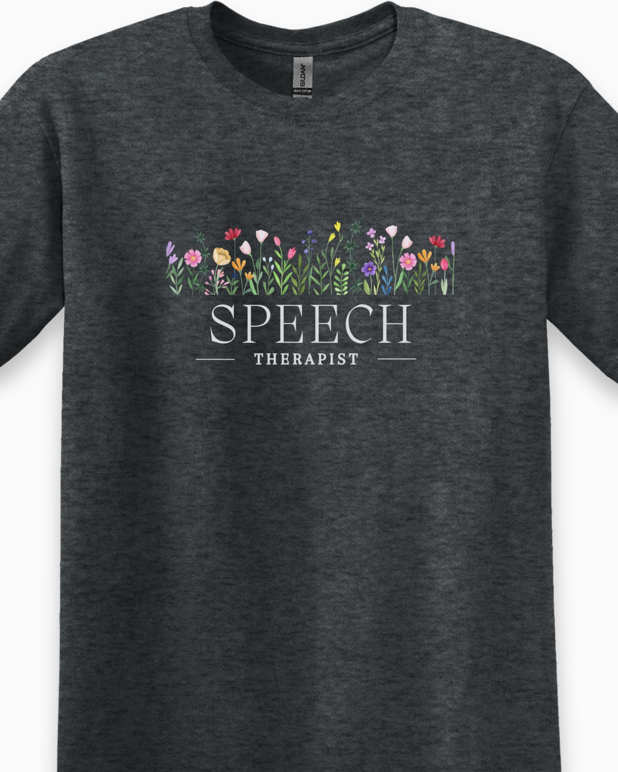 Speech Therapist Floral Tee-Neurodiversity, ADHD & Autism Awareness & Acceptance T-Shirt by Daily Bloom