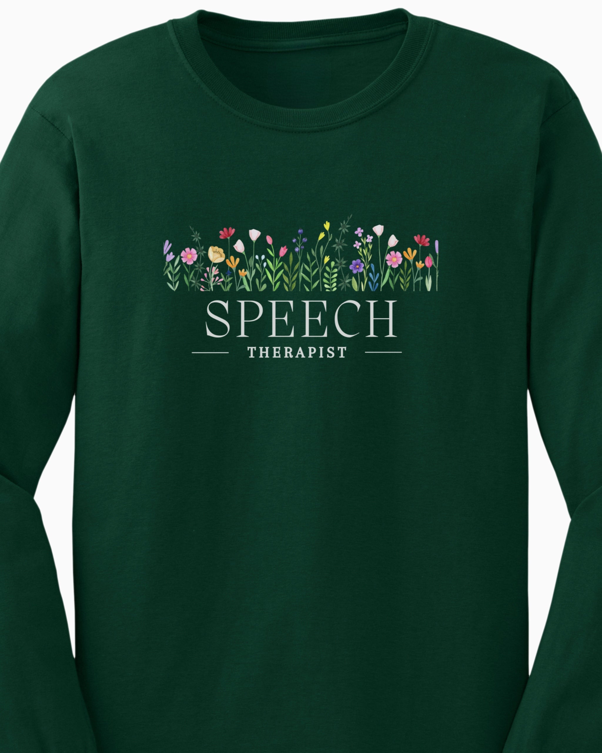 Speech Therapist Floral Long Sleeve T-Shirt