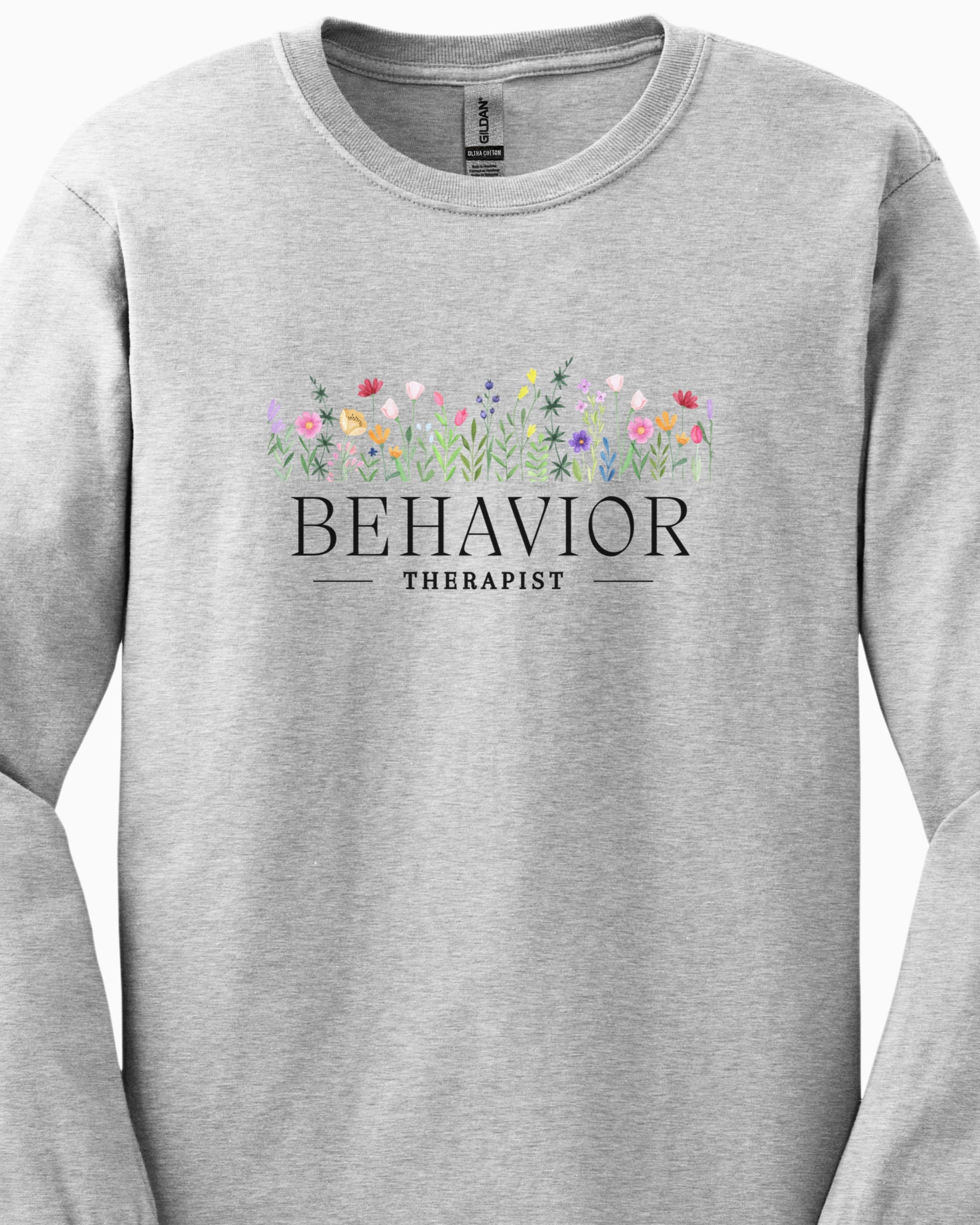 Behavior Therapist Floral Long Sleeve T-Shirt