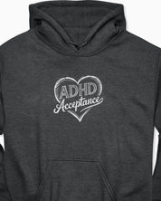 ADHD Acceptance Love Heart Sketch Hoodie