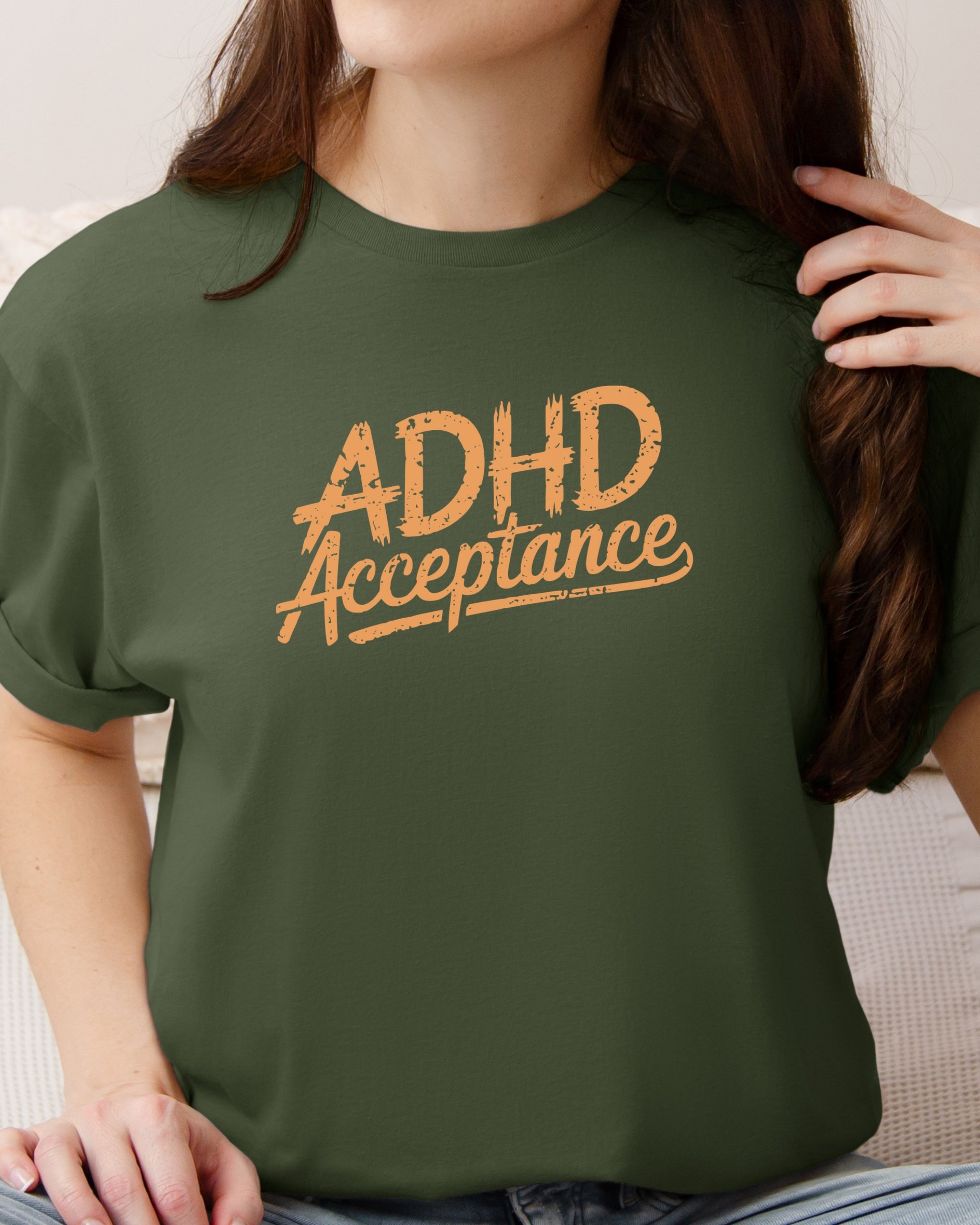 ADHD Acceptance Grunge Style Tee-Neurodiversity, ADHD & Autism Awareness & Acceptance T-Shirt by Daily Bloom