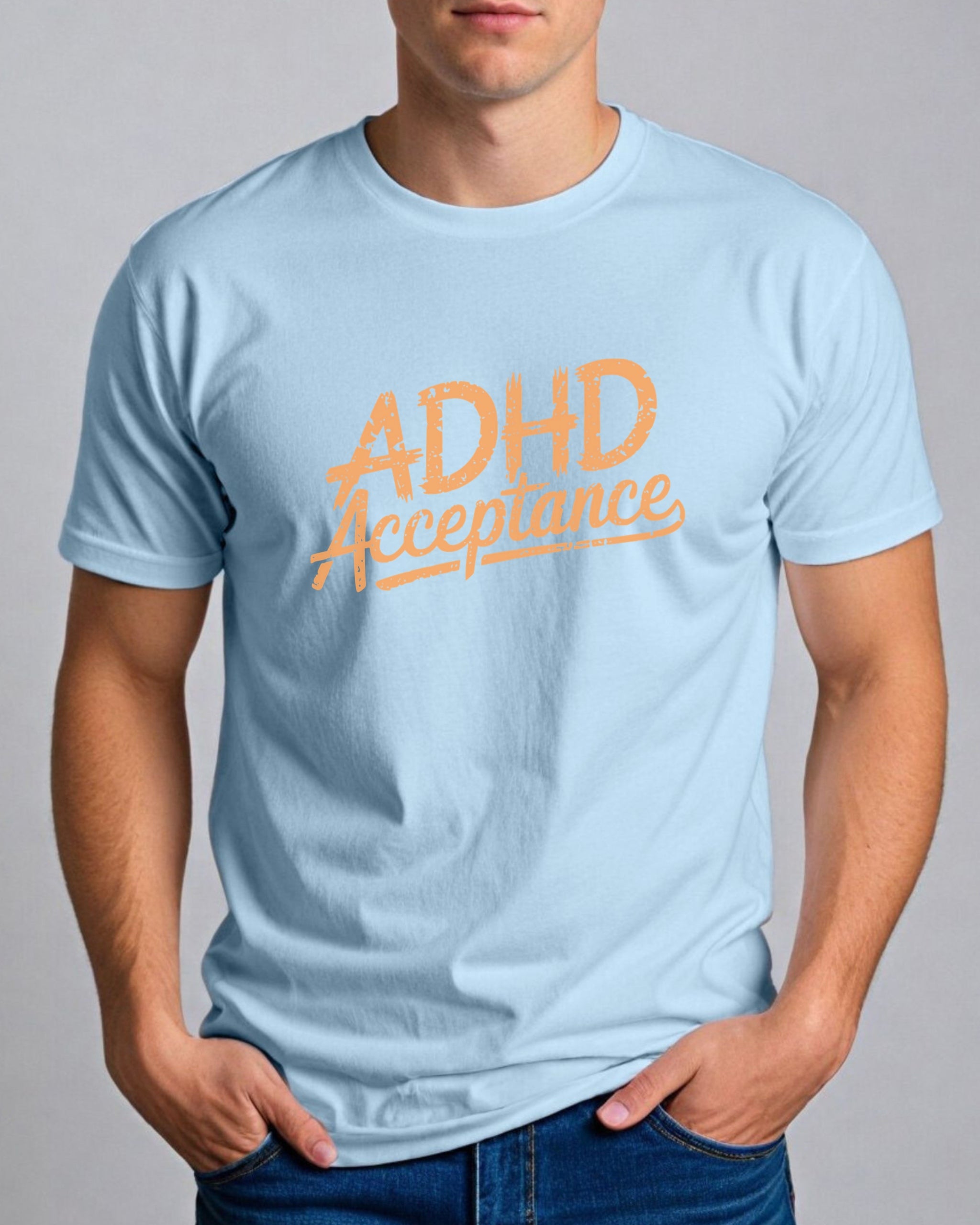 ADHD Acceptance Grunge Style Tee-Neurodiversity, ADHD & Autism Awareness & Acceptance T-Shirt by Daily Bloom