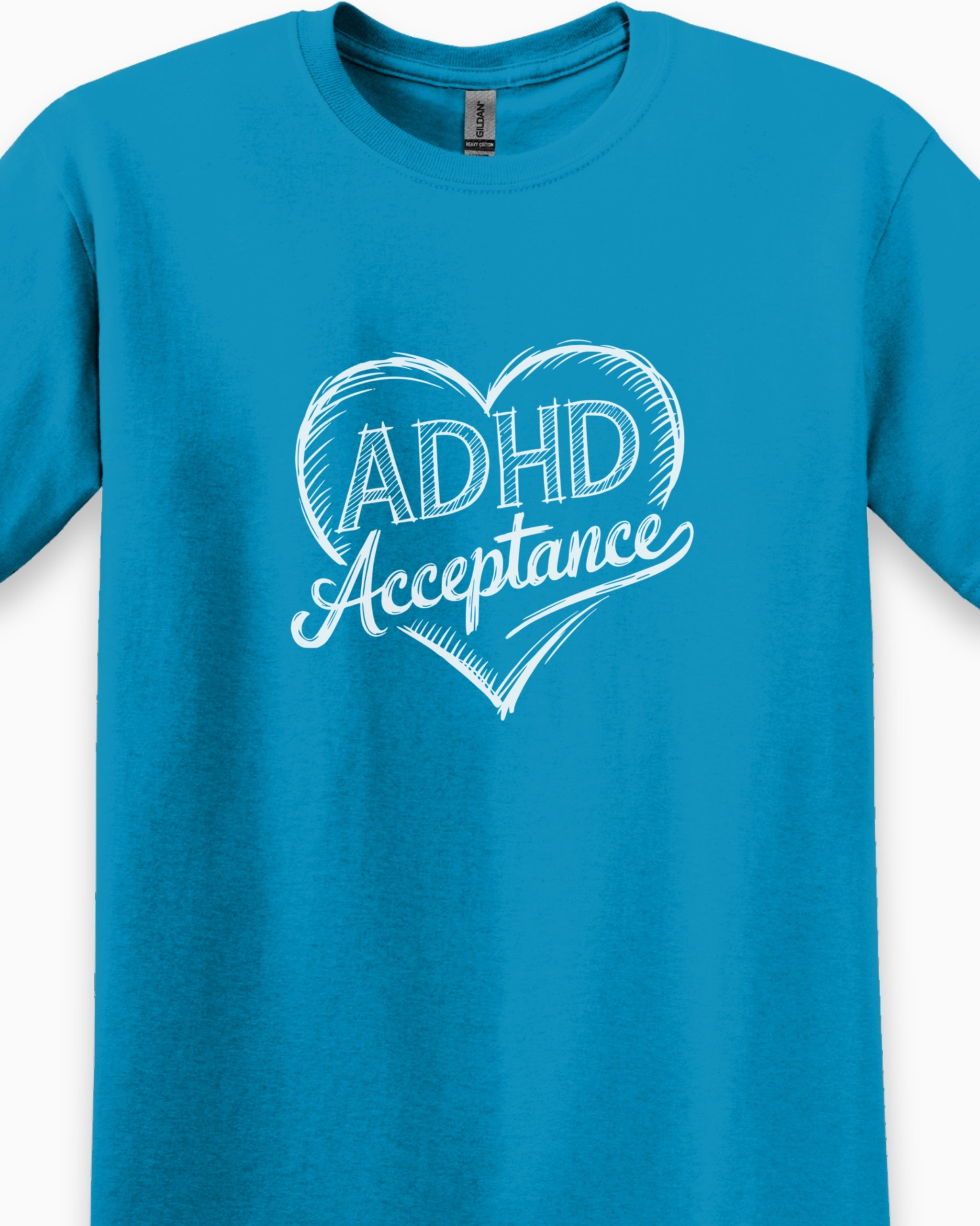 ADHD Acceptance Love Heart Sketch Tee-Neurodiversity, ADHD & Autism Awareness & Acceptance T-Shirt by Daily Bloom