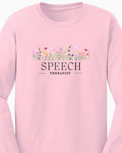 Speech Therapist Floral Long Sleeve T-Shirt