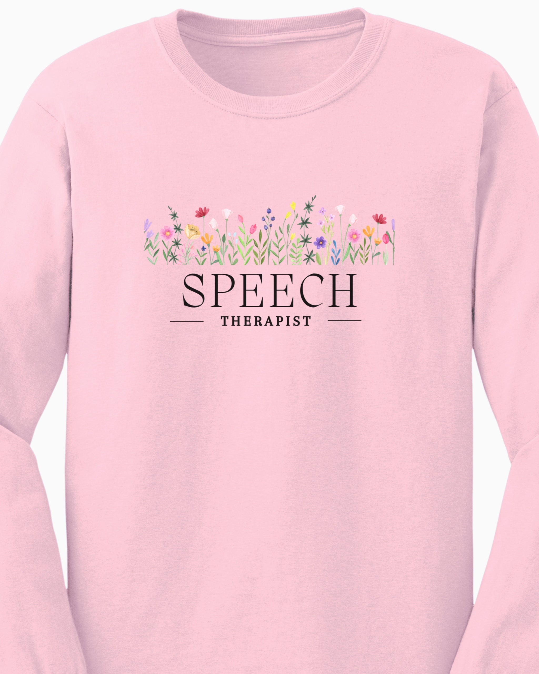 Speech Therapist Floral Long Sleeve T-Shirt